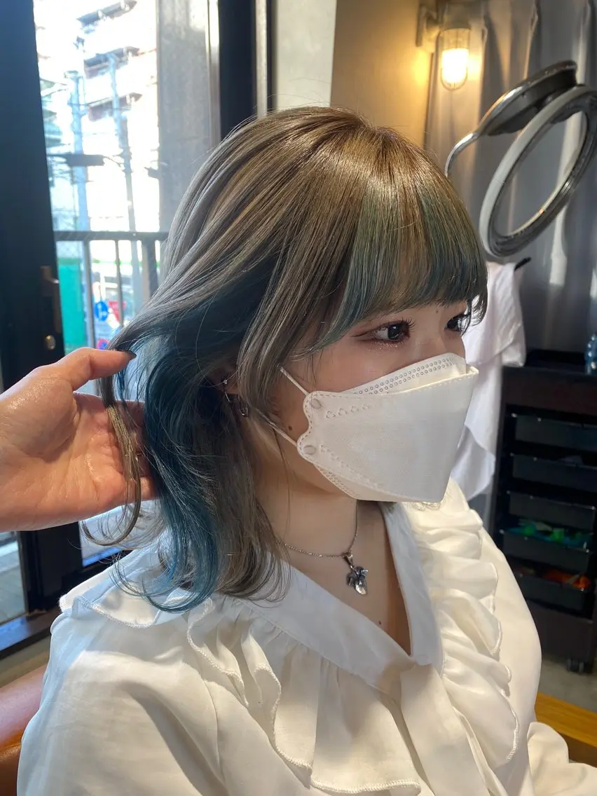 インナーカラー💜ྀིカット➕ ブリーチカラー ➕ ❸stepトリートメント 【デザインカラー/似合わせカット】の写真