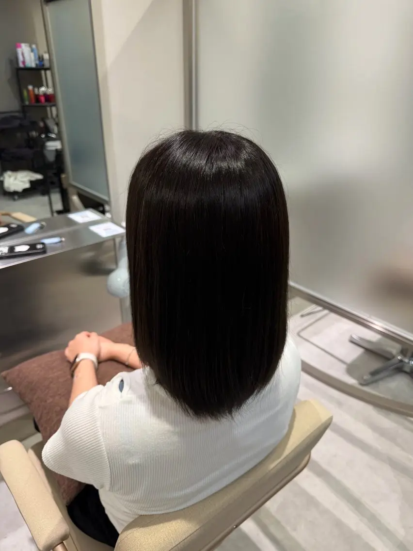 カラー 黒髪 ブルーカラー ブルーブラック ヘアカラー 佐藤 杏樹🍀のヘアスタイル