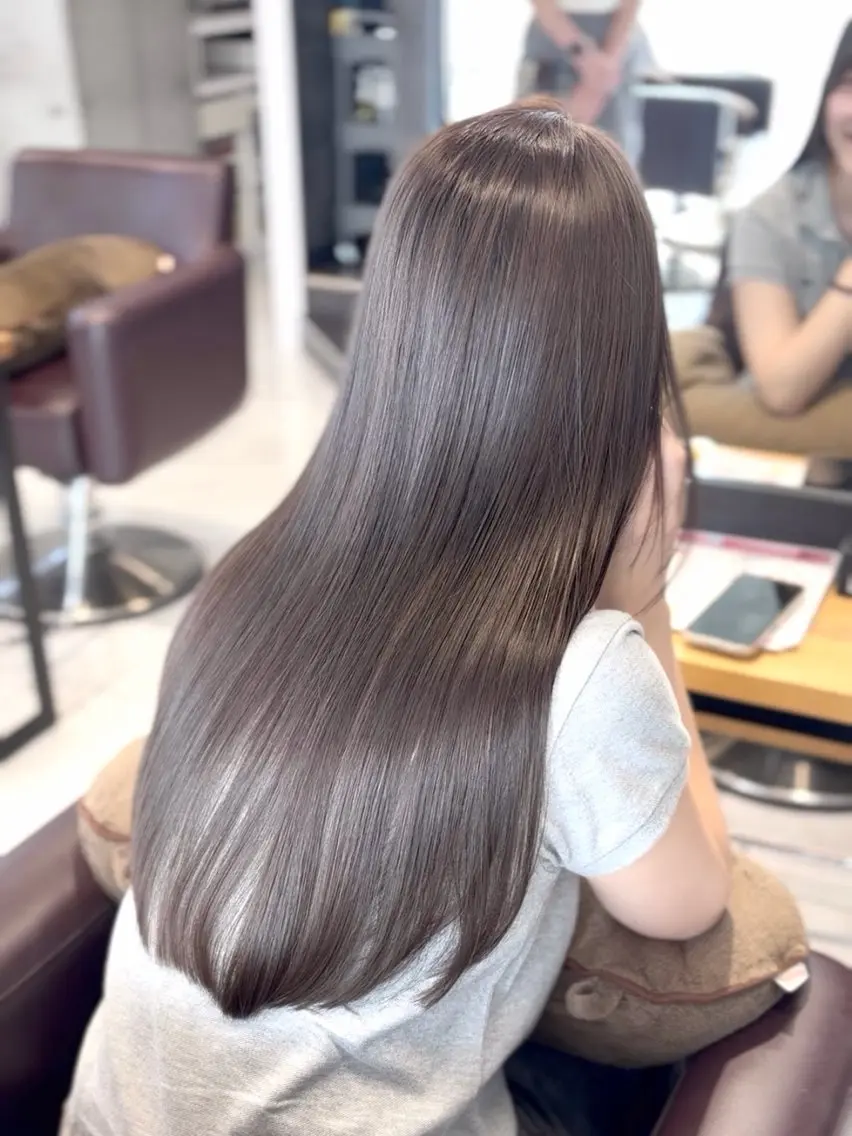 セミロング カラー 透明感カラー グレージュ 髪質改善 ヘアカラー shizuna/平尾 /カラー/髪質改善のヘアスタイル