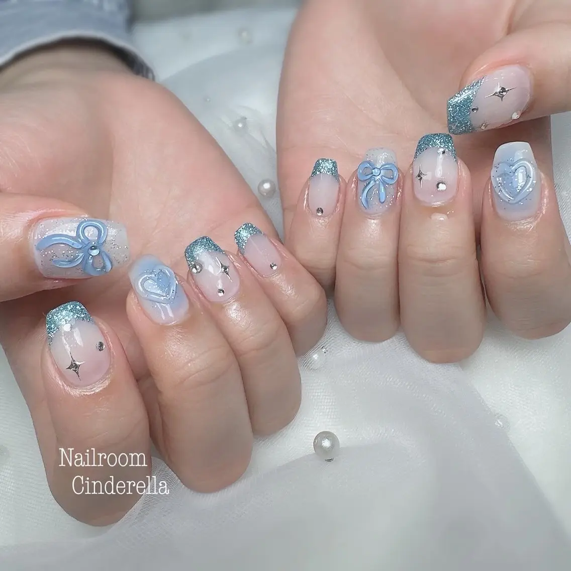 ネイル 水色 Nailroom. Cinderellaのネイルデザイン