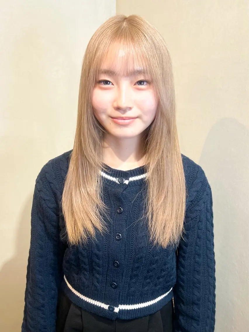 ロング カラー ヘアカラー トリートメント Aya/四条烏丸/ 酸性ストレートのヘアスタイル