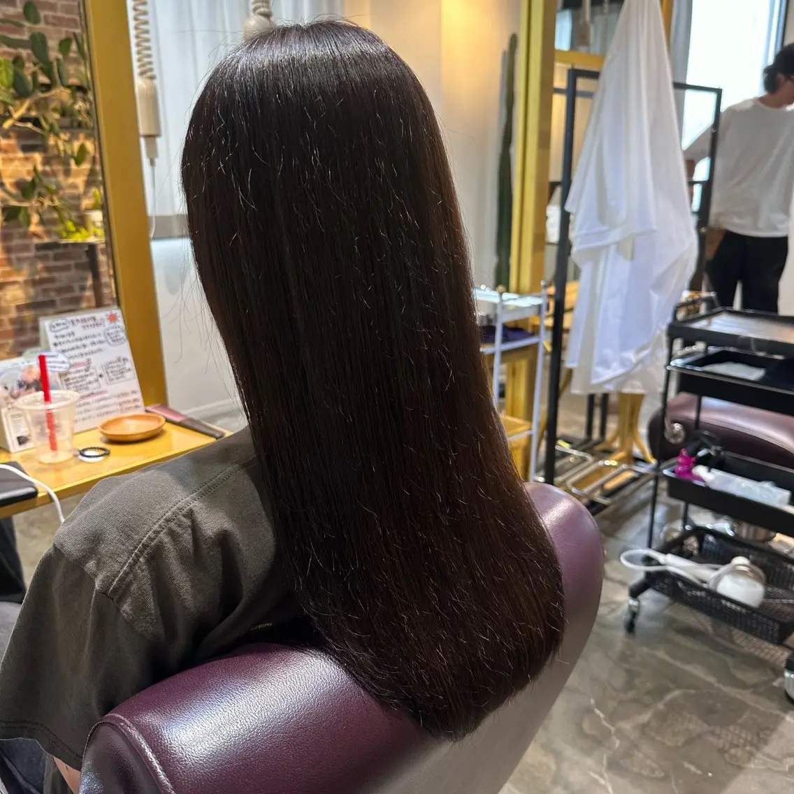 ロング 縮毛矯正 カット 縮毛矯正 Saki💛心斎橋 髪質改善/艶カラーのヘアスタイル