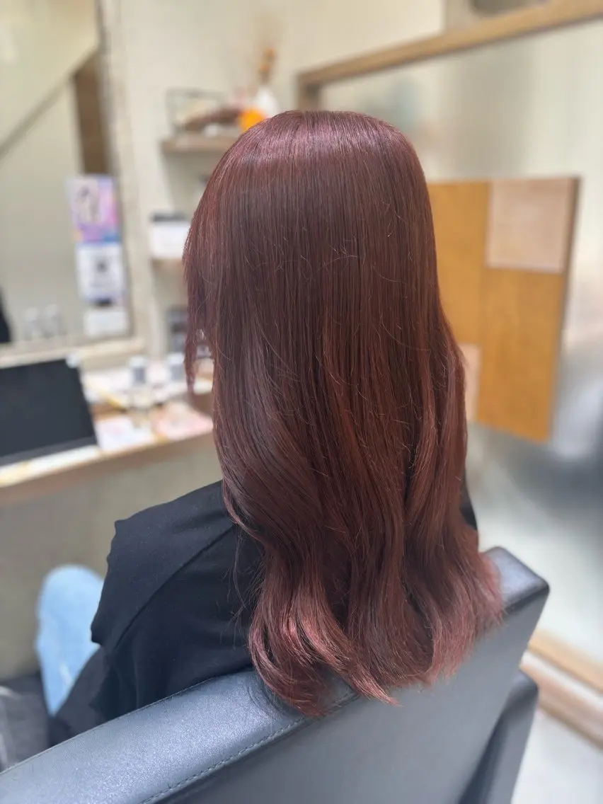 ロング ヘアカラー 透明感グレージュ/ 縮毛矯正/静岡のヘアスタイル
