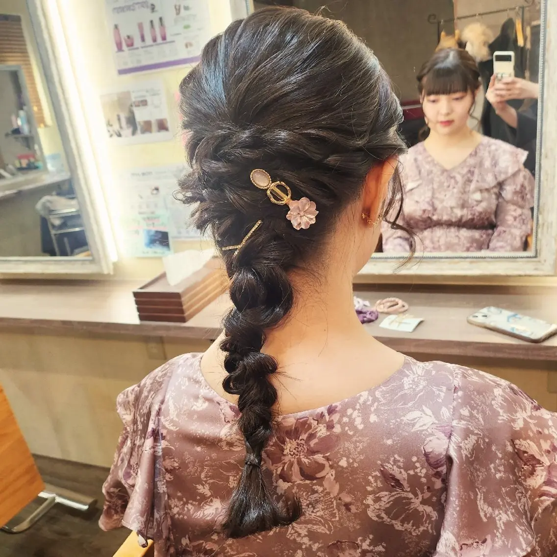 ロング ヘアアレンジ ヘアセット 田井中 悠紀のヘアスタイル