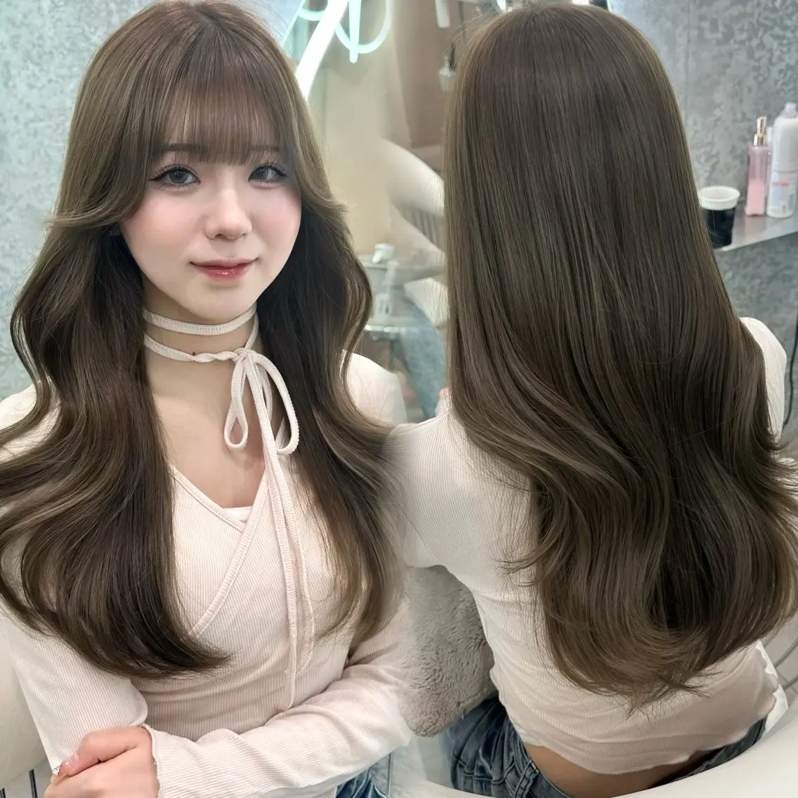 セミロング ブリーチなしW🎀 髪質改善／はのんのヘアスタイル