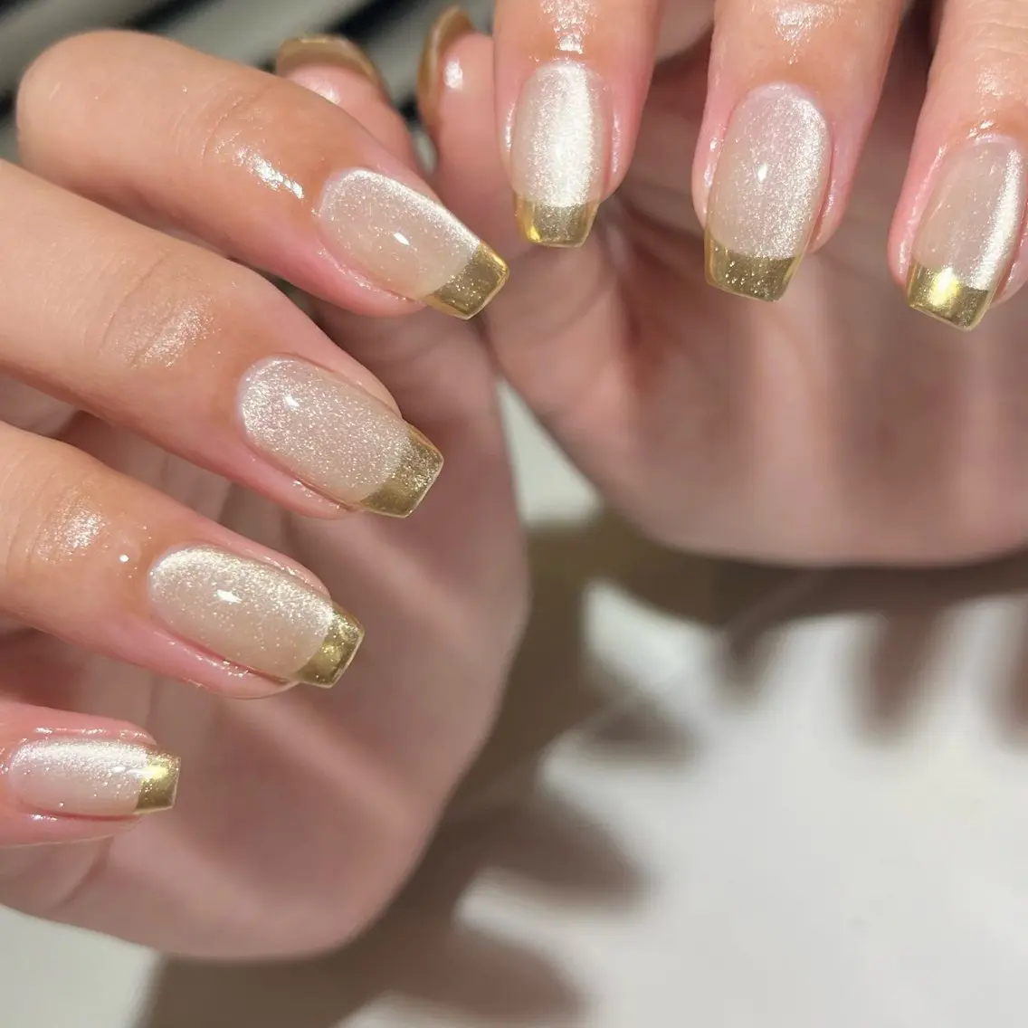 ネイル フレンチネイル マグネットネイル ミラーネイル ballie／小野原 なつみのネイルデザイン