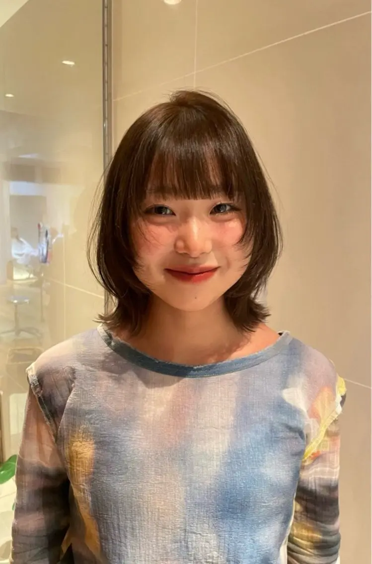ミディアム カラー カット ヘアカラー トリートメント レイヤー/縮毛矯正 🪄chihiroのヘアスタイル