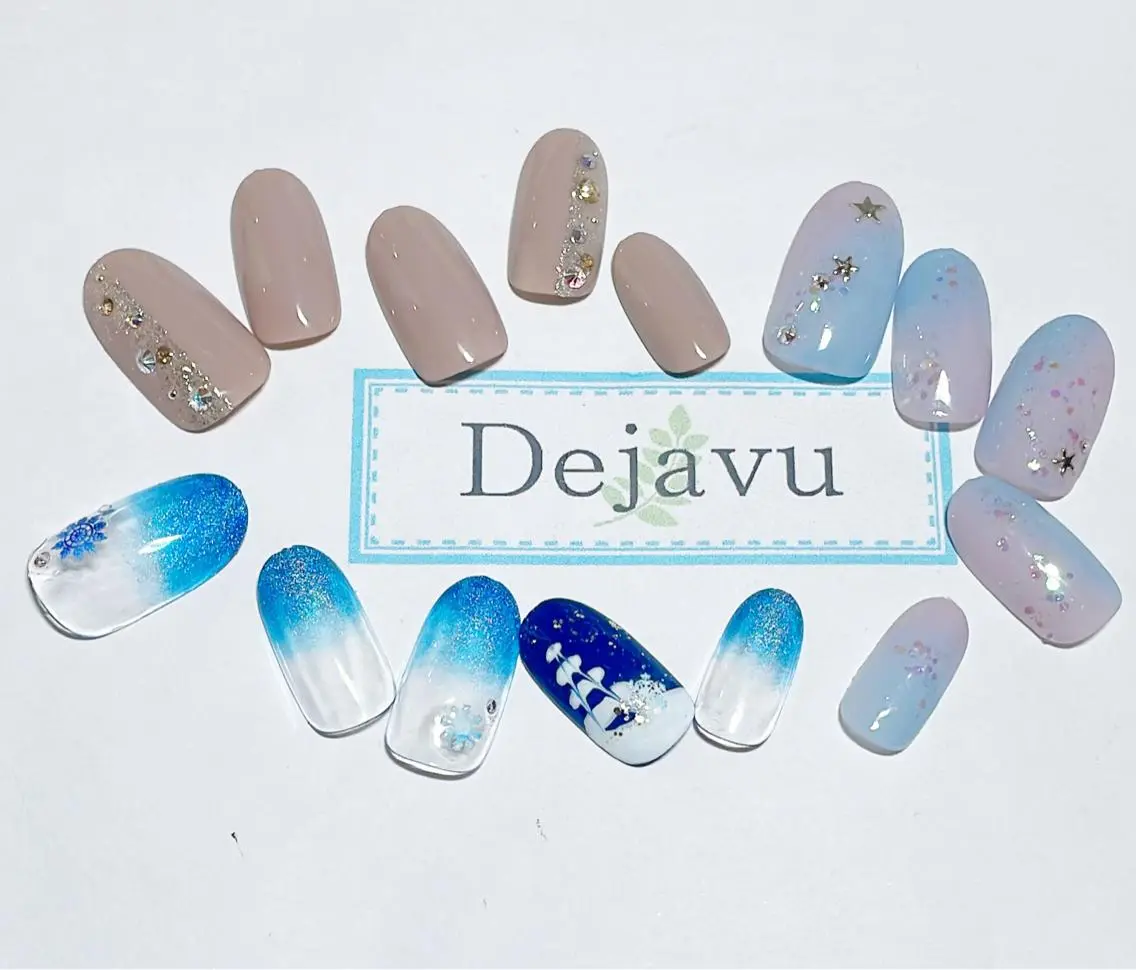 ネイル アートネイル ジェルネイル シンプルネイル 冬ネイル Nail salon Dejavu 🌿のネイルデザイン