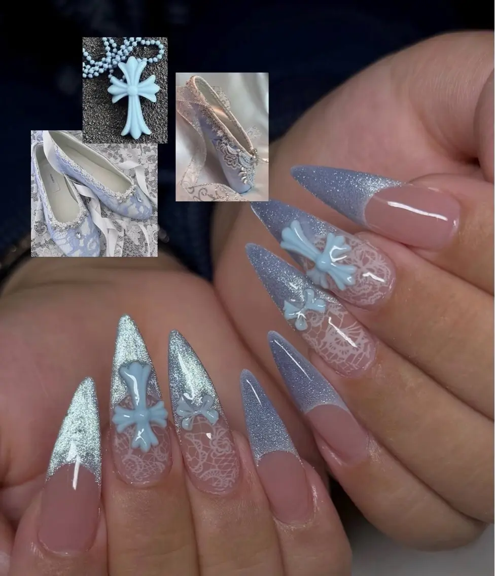 ネイル ガーリー キラキラネイル 韓国ネイル ロングネイル シンプルネイル ハンドネイル Genie Mika Nailsのネイルデザイン