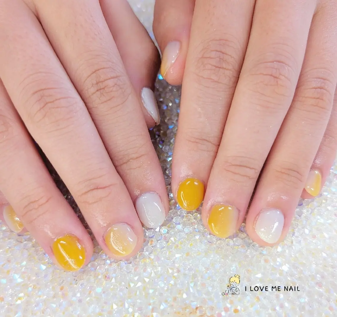 ネイル 長さ出し ハート 韓国ネイル マグネットネイル ニュアンスネイル ハンドネイル I LOVE ME NAIL.。.:*♡のネイルデザイン