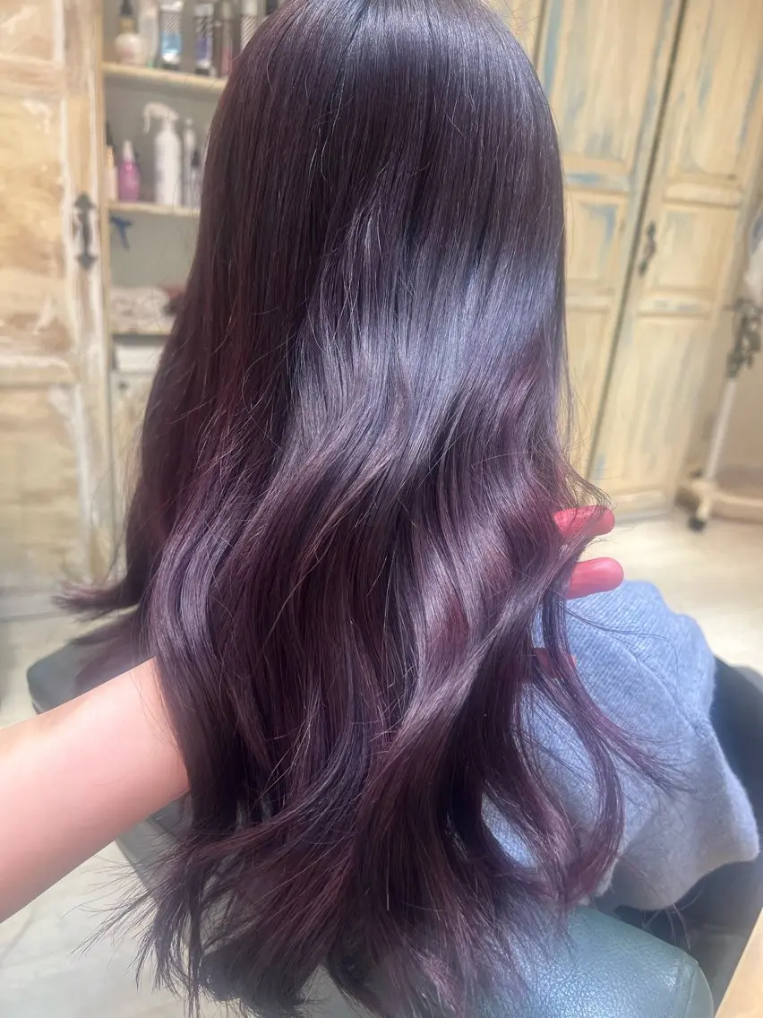ロング カラー ピンクカラー レッドカラー ヘアカラー たけかわ みずきのヘアスタイル