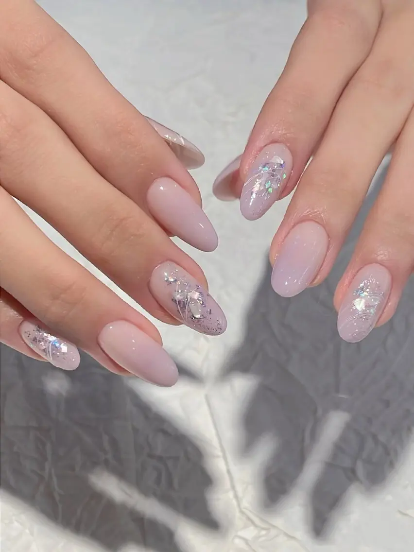 ネイル フラワーネイル フレンチネイル ジェルネイル ガラスフレンチ ハート ハンドネイル ハンドケア BabyYouMi nailのネイルデザイン
