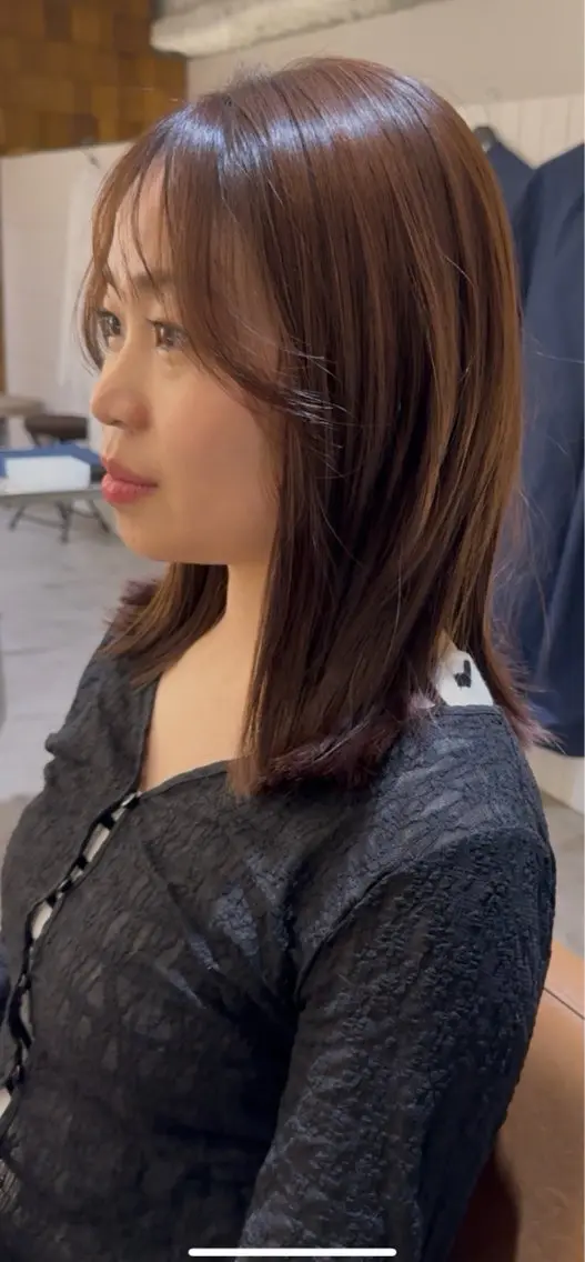 ミディアム 外ハネヘア 銀座骨格診断似合わせ 美容師中島年紀のヘアスタイル