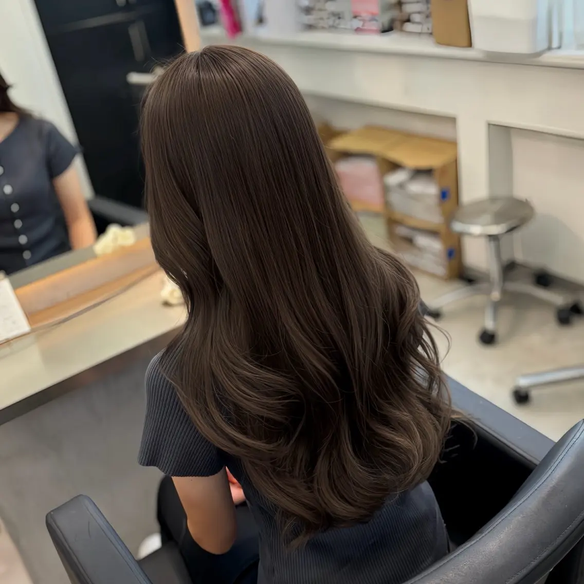カラー ブリーチ 透明感カラー ダブルカラー グレージュ ブリーチなしカラー ヘアカラー MOMOKA / Lapis今泉店のヘアスタイル