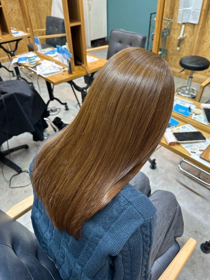 ミディアム カラー ヘアカラー トリートメント ⛅️柔らかハイトーン ×モテ艶🍒ももかのヘアスタイル