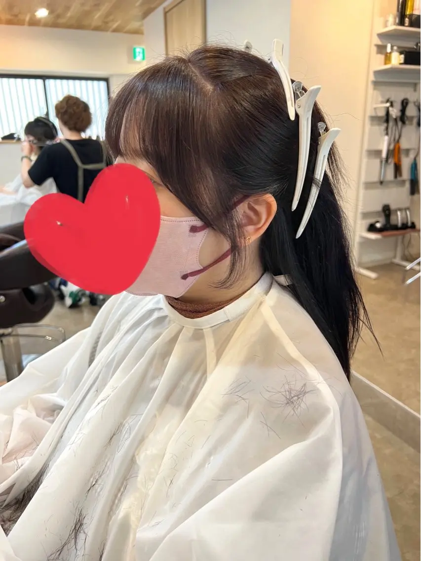 セミロング カラー 顔周りカット カット ヘアカラー トリートメント ブリーチなしカラー 🌿脇黒丸 彩のヘアスタイル