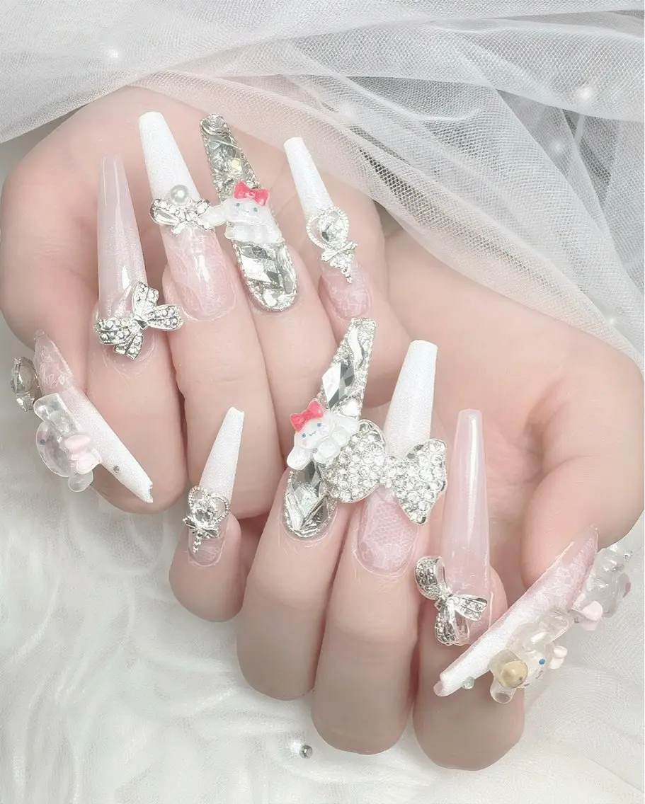ネイル レース リボン 春ネイル ワンホンネイル ハンドネイル ハンドケア Gote Kawa nail salonのネイルデザイン