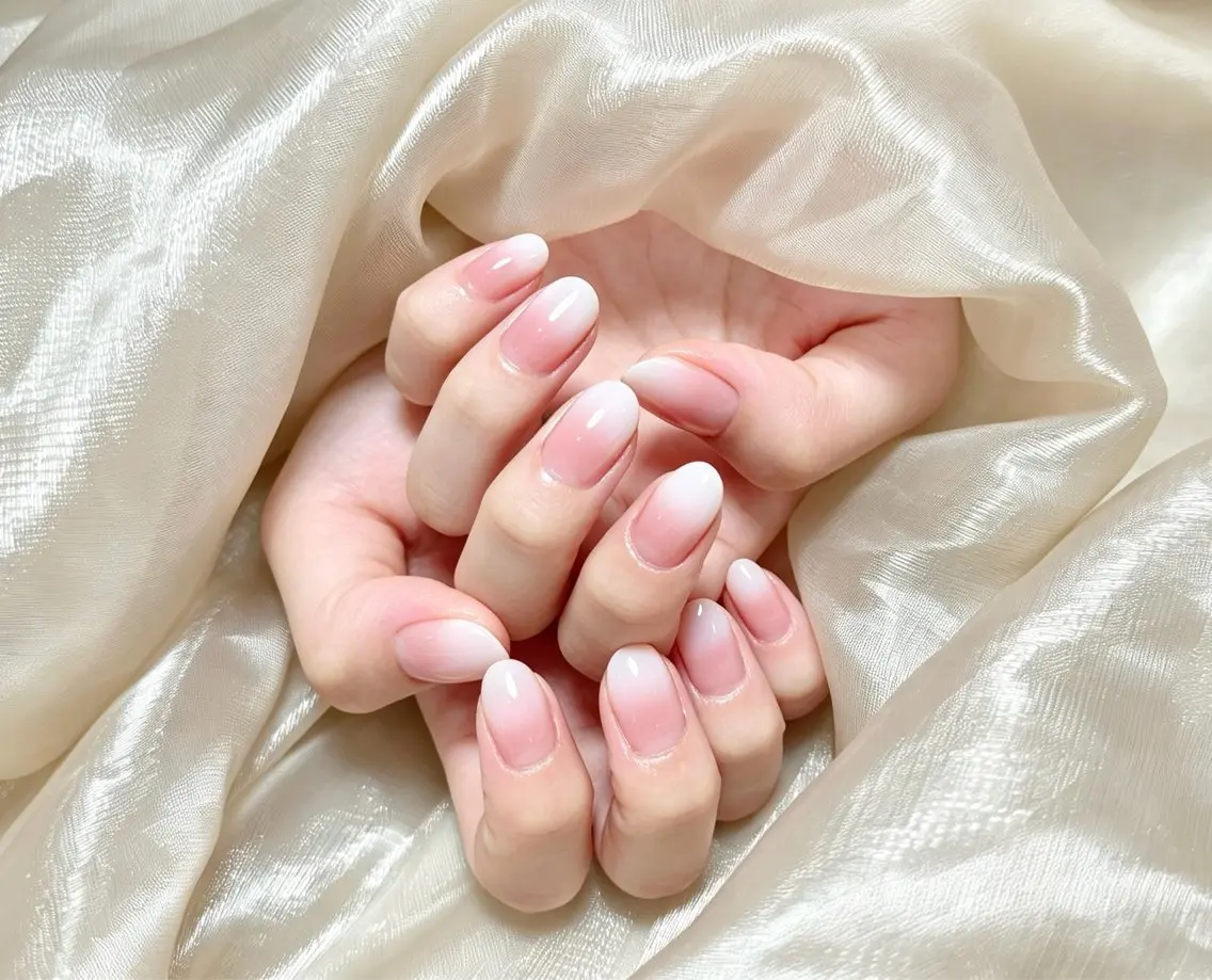 ネイル チークネイル 長さ出し フレンチネイル ジェルネイル 韓国ネイル ハンドネイル Lucky Nail Salon❶のネイルデザイン