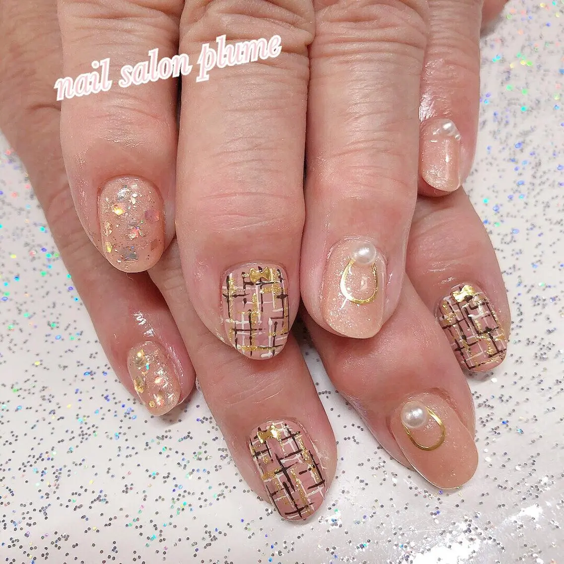 ネイル アートネイル ハート キラキラネイル 韓国ネイル ワンカラーネイル ハンドネイル plume nail ☆韓国ネイルのネイルデザイン