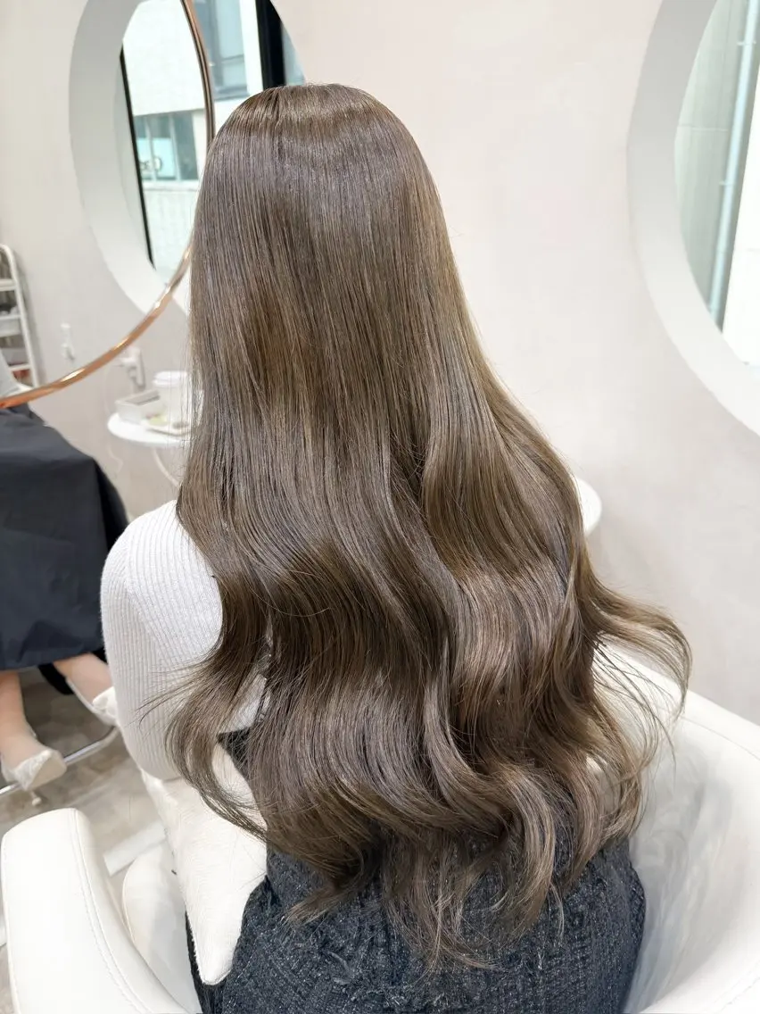 ロング カラー バレイヤージュ ベージュカラー ブリーチ ケアブリーチ ダブルカラー ヘアカラー トリートメント ミディアム/顔周り/ ベージュ🌼mayuのヘアスタイル