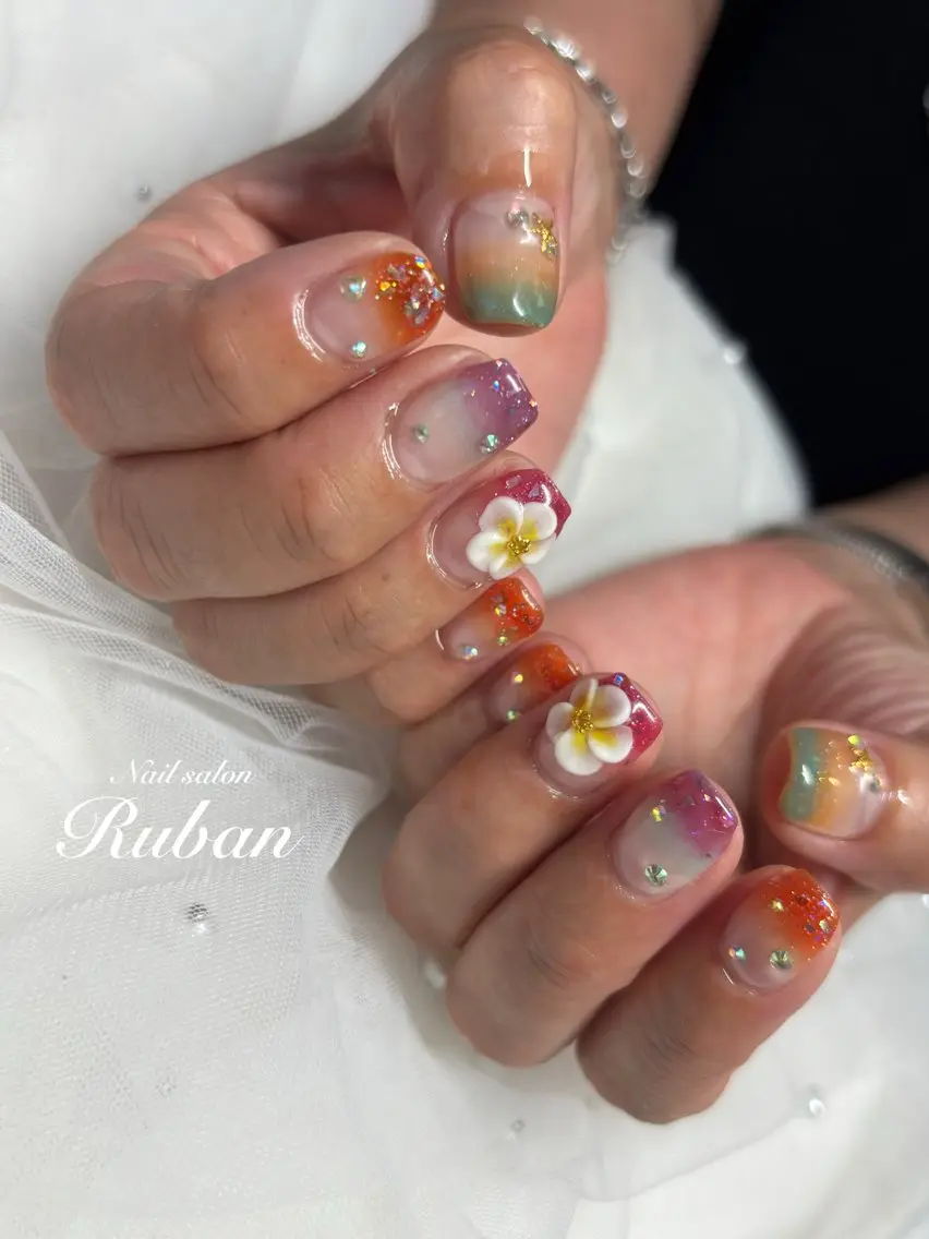 ネイル アートネイル グラデーション 持ち込み Nail salon Rubanのネイルデザイン