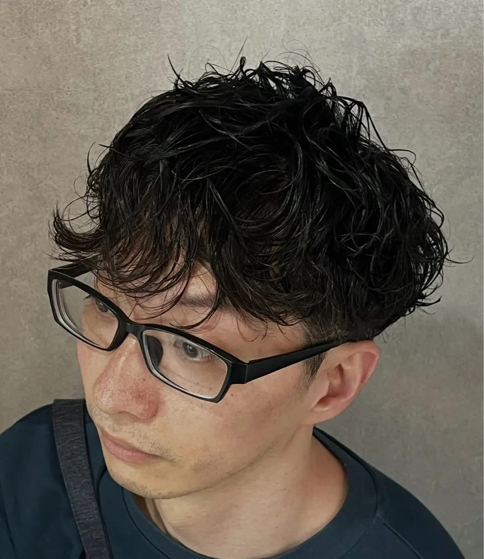 ミディアム パーマ メンズ 田上 雄貴 横浜関内/床屋のヘアスタイル