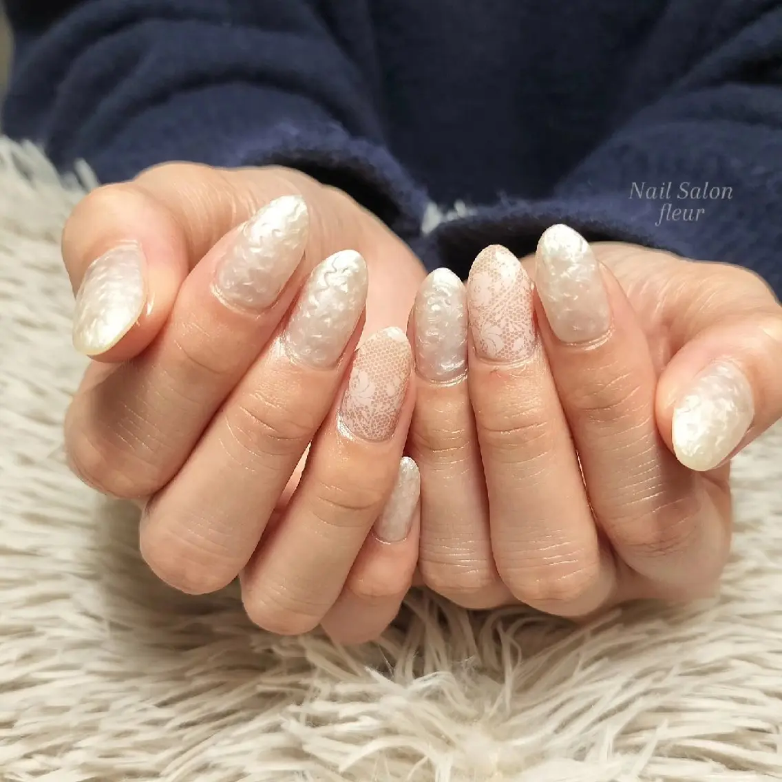 ネイル レース ホワイト megumi. sのネイルデザイン