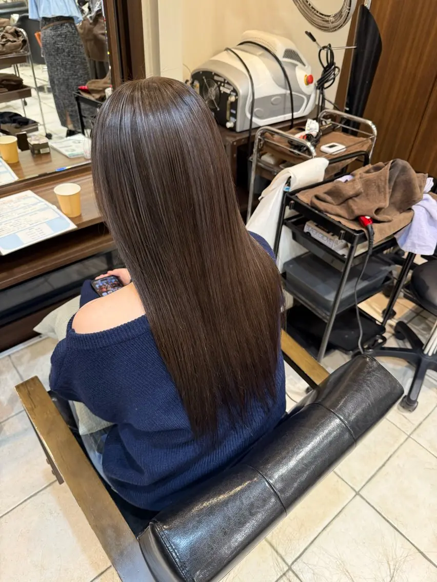 ロング ボブ 韓国風ヘア レイヤーカット 🩵RIKO🩵 透明感カラー🫧のヘアスタイル