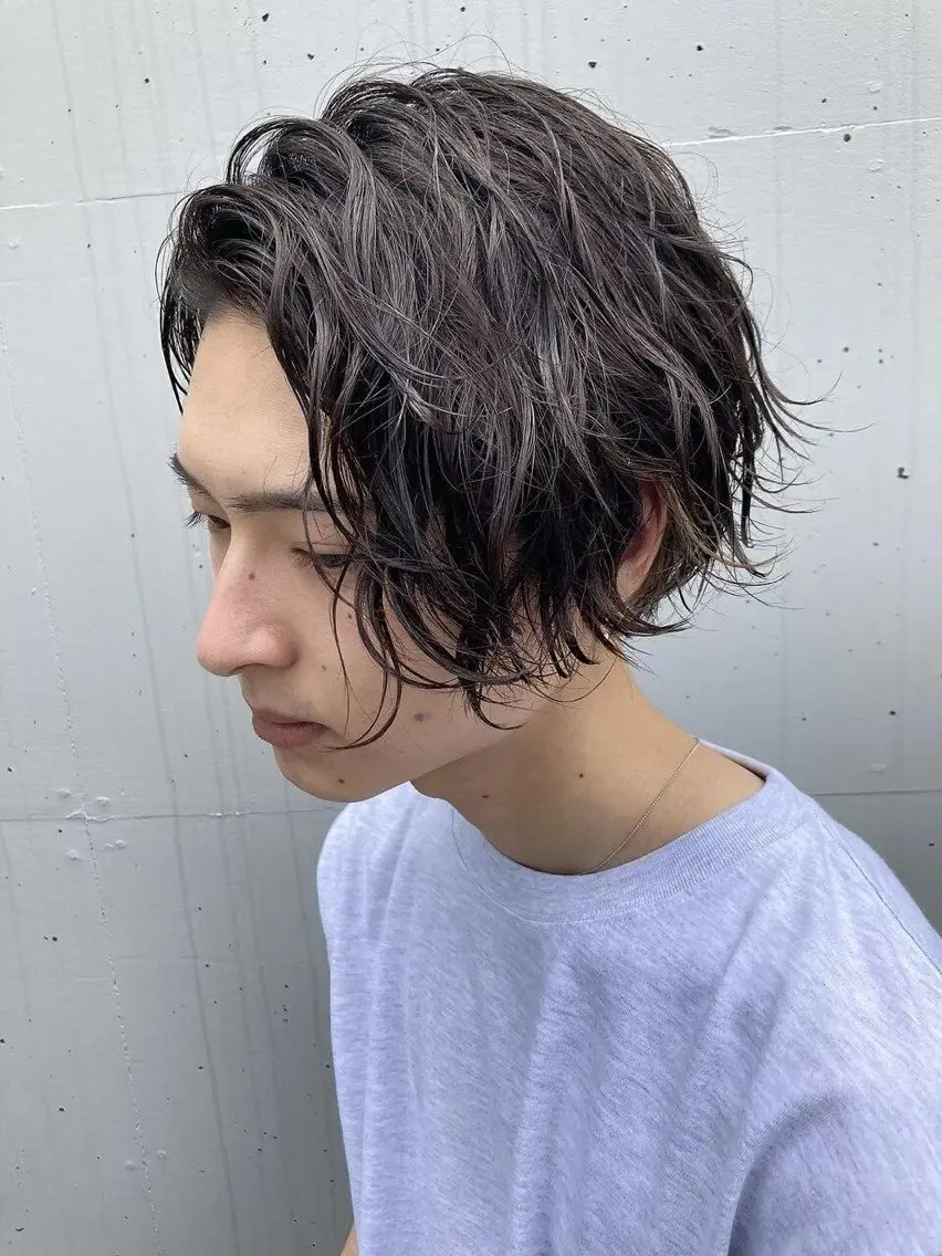 ミディアム パーマ メンズ 当日予約⭕️ 太田のヘアスタイル