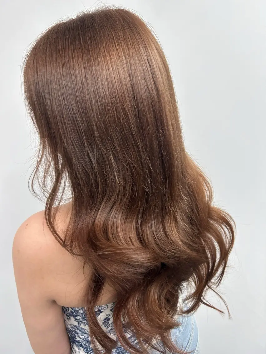 ロング カラー シールエクステ ブラウンカラー ダブルカラー エクステ カット ヘアカラー トリートメント エクステ ヘアセット レイヤー/エクステ alpha下妻のヘアスタイル