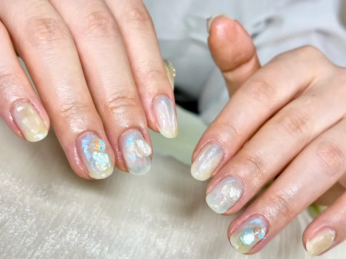 ネイル ニュアンスネイル 春ネイル ハンドネイル ハンドケア ETE LUNA NAILのネイルデザイン