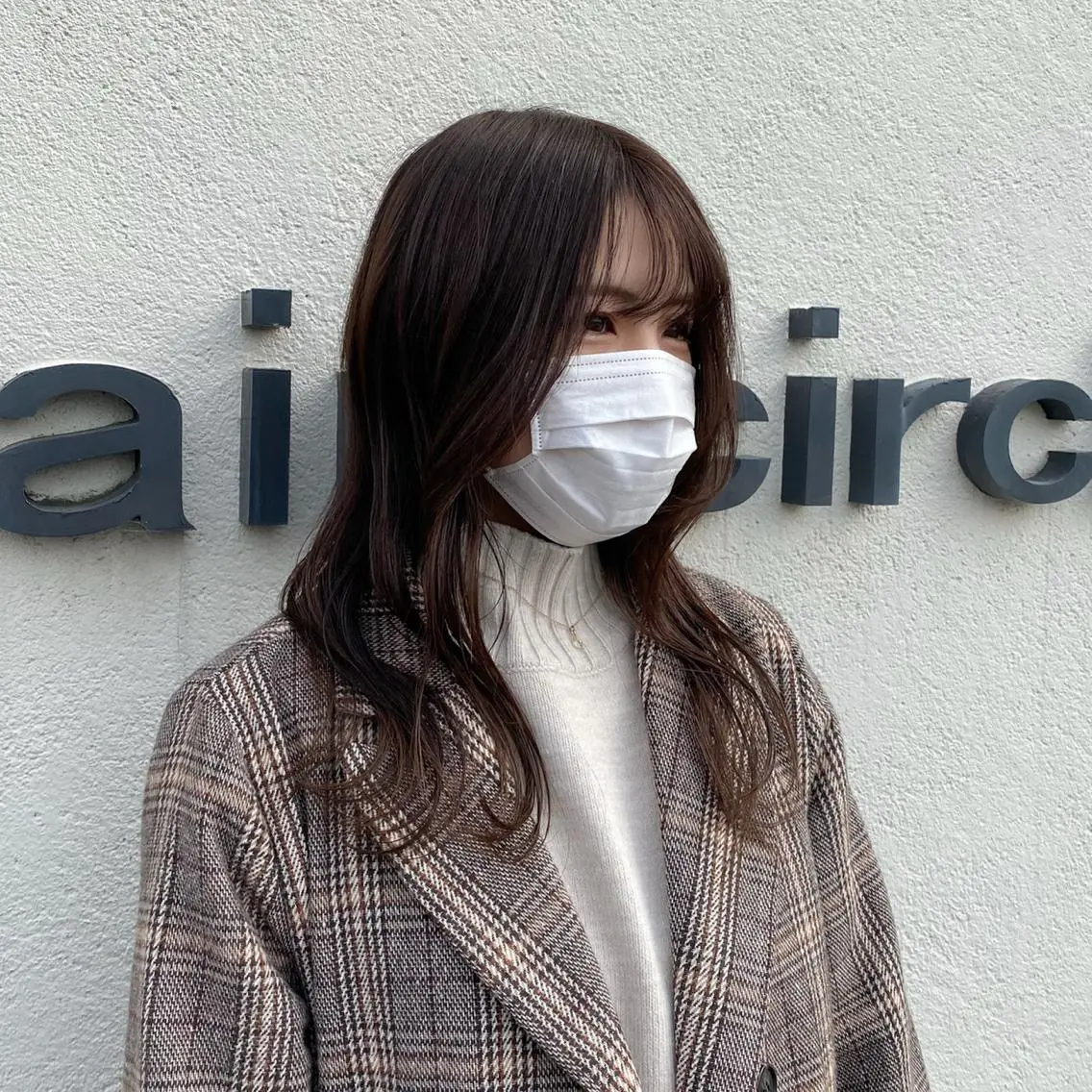 セミロング 韓国風ヘア レイヤーカット geep Ryoyaのヘアスタイル