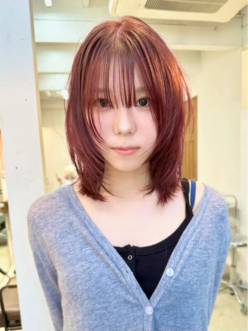 ミディアム カラー ヘアカラー トリートメント ヘッドスパ ヘアセット kai .のヘアスタイル