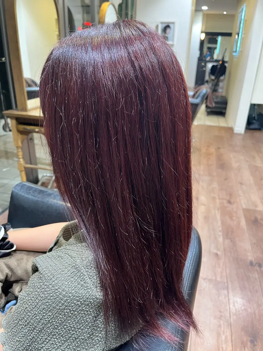 カラー ブリーチ レッドカラー 💚オオツカ キホ💚のヘアスタイル
