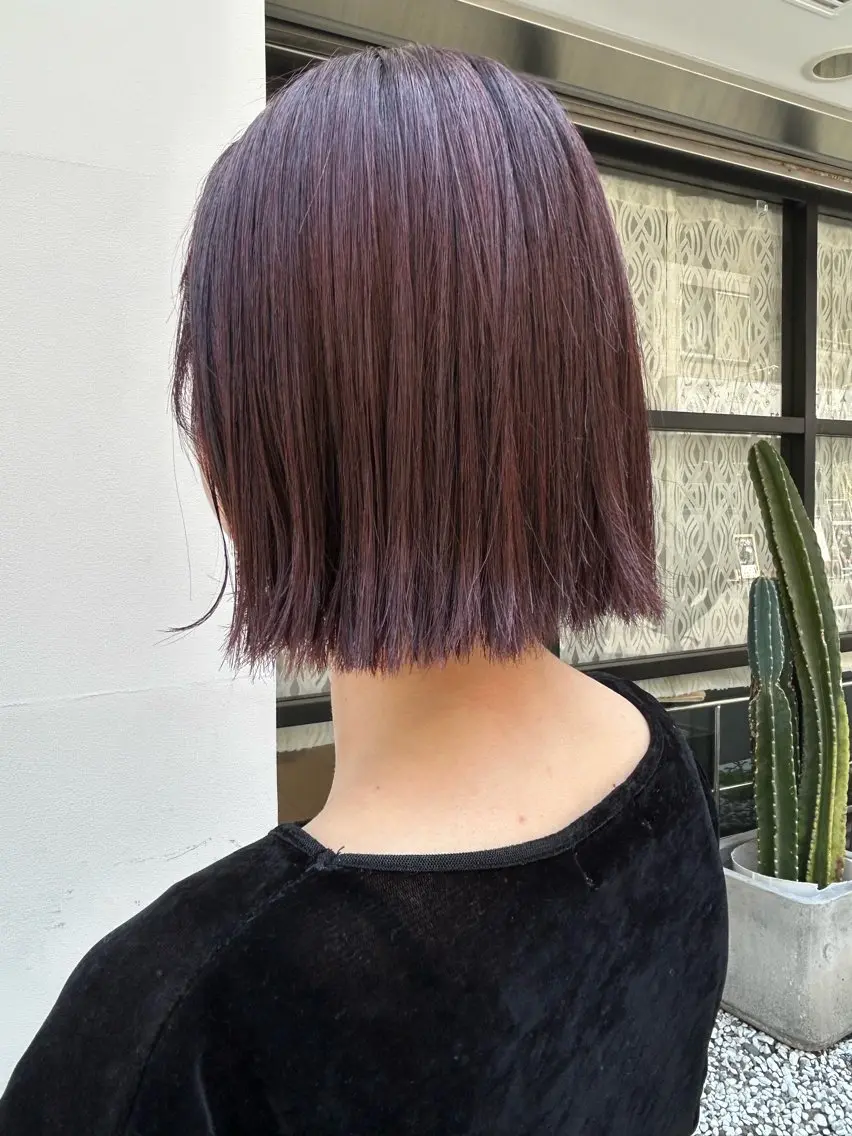 カラー ブリーチ ブリーチなしカラー レッドカラー 久保 佳乃のヘアスタイル