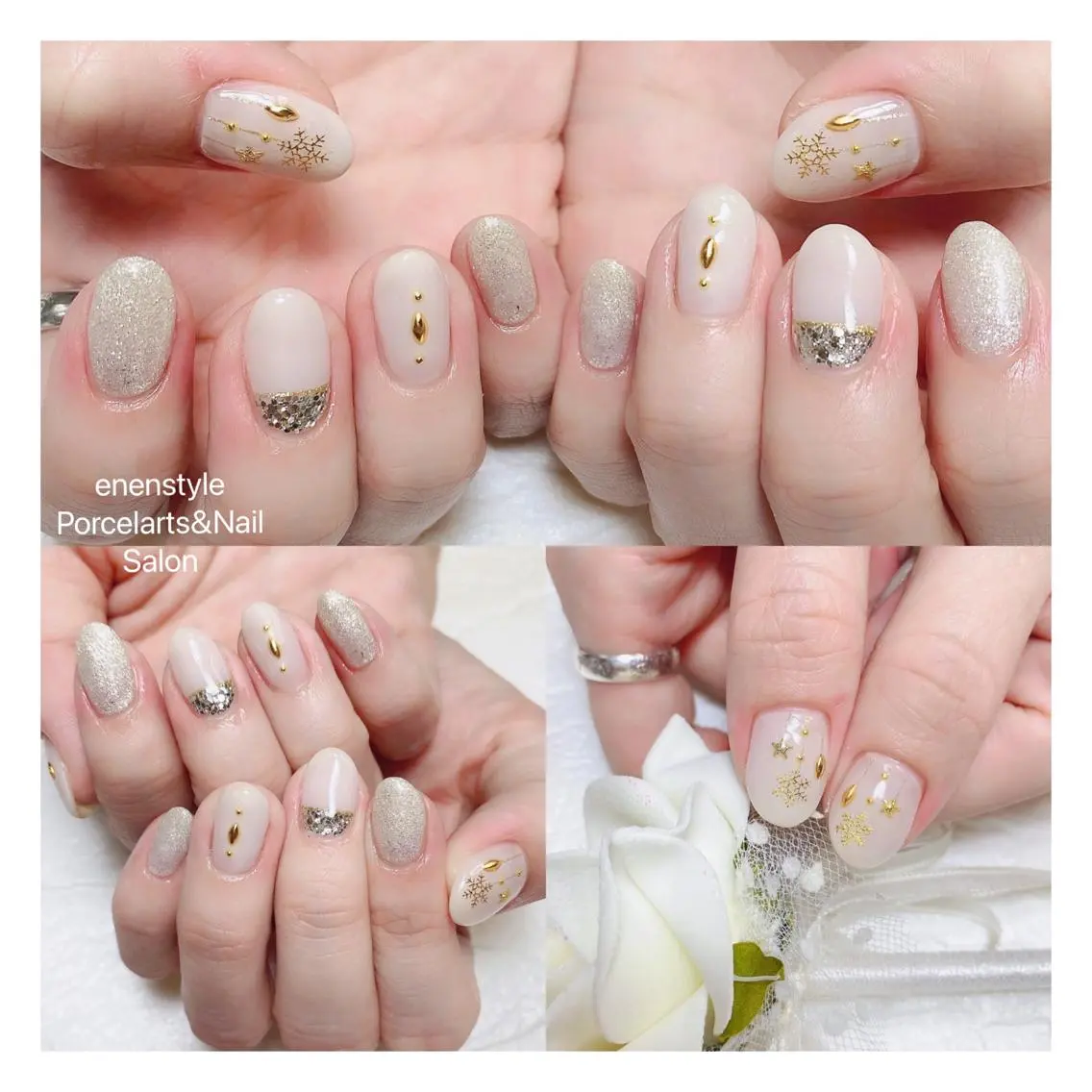 ミディアム ネイル ハンドネイル 🐾enen style 🐾のネイルデザイン