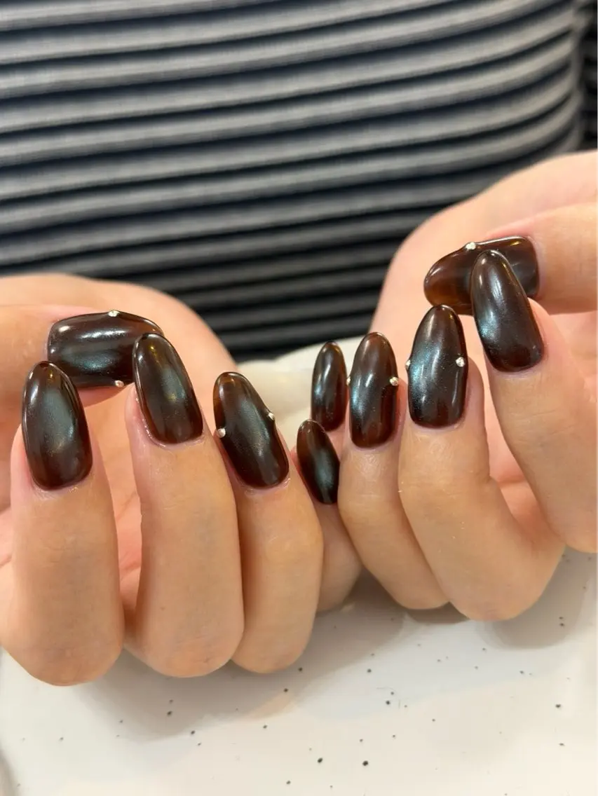 ネイル マグネットネイル マグネットワンカラー ワンカラーネイル ハンドネイル Rani Nailのネイルデザイン