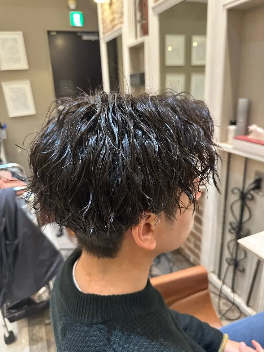 パーマ メンズ 石井秀二郎メンズ パーマ京都河原町のヘアスタイル