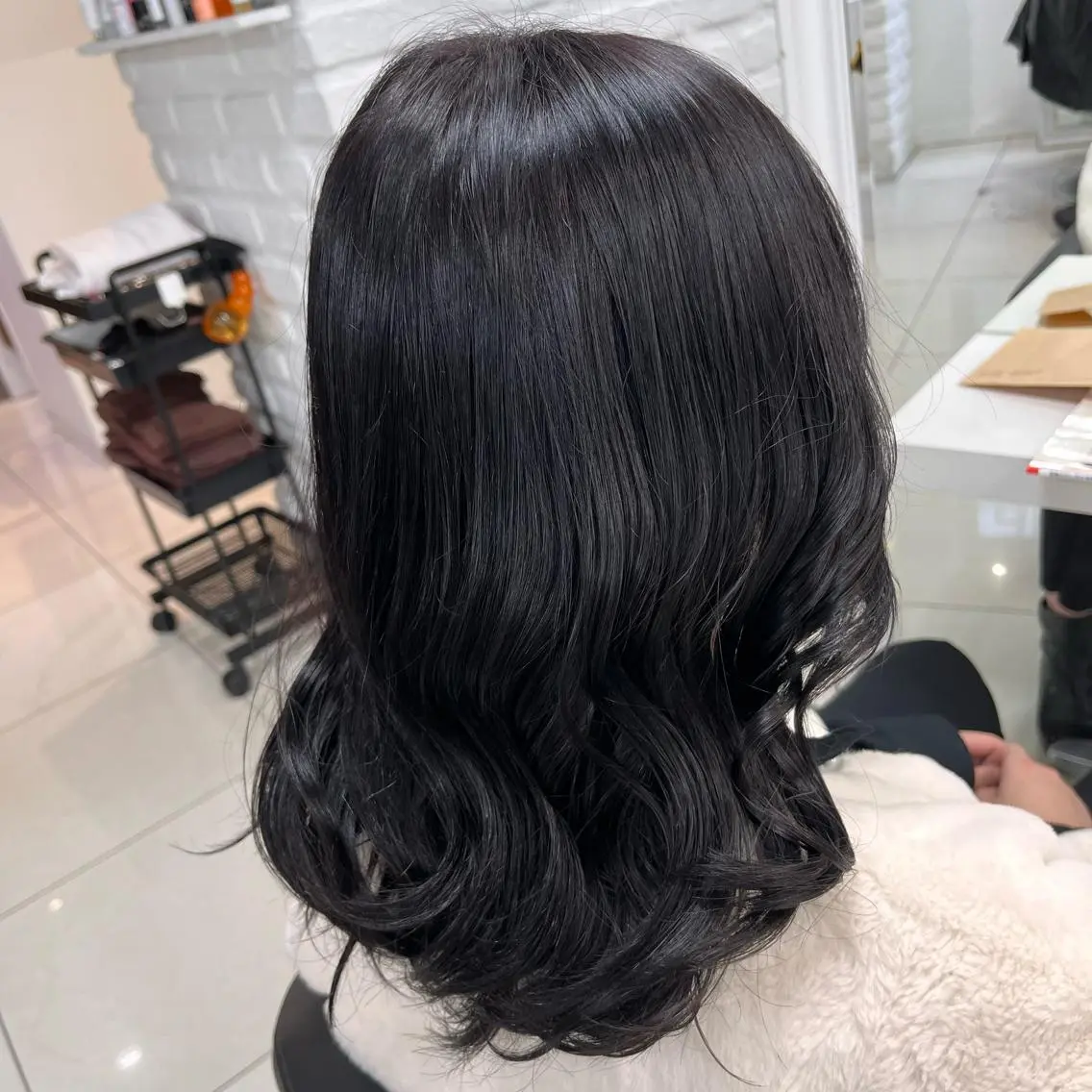セミロング カラー 黒髪 ブルーカラー ブルーブラック ラベンダーカラー カット ヘアカラー トリートメント 【メンズ縮毛矯正/ Ryoka】のヘアスタイル
