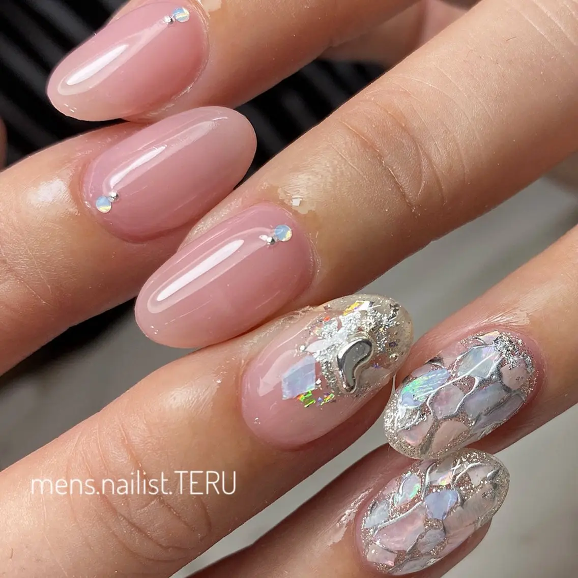 ネイル メンズネイル ニュアンスネイル ピンク ハンドネイル nailsalon ETERNALのネイルデザイン