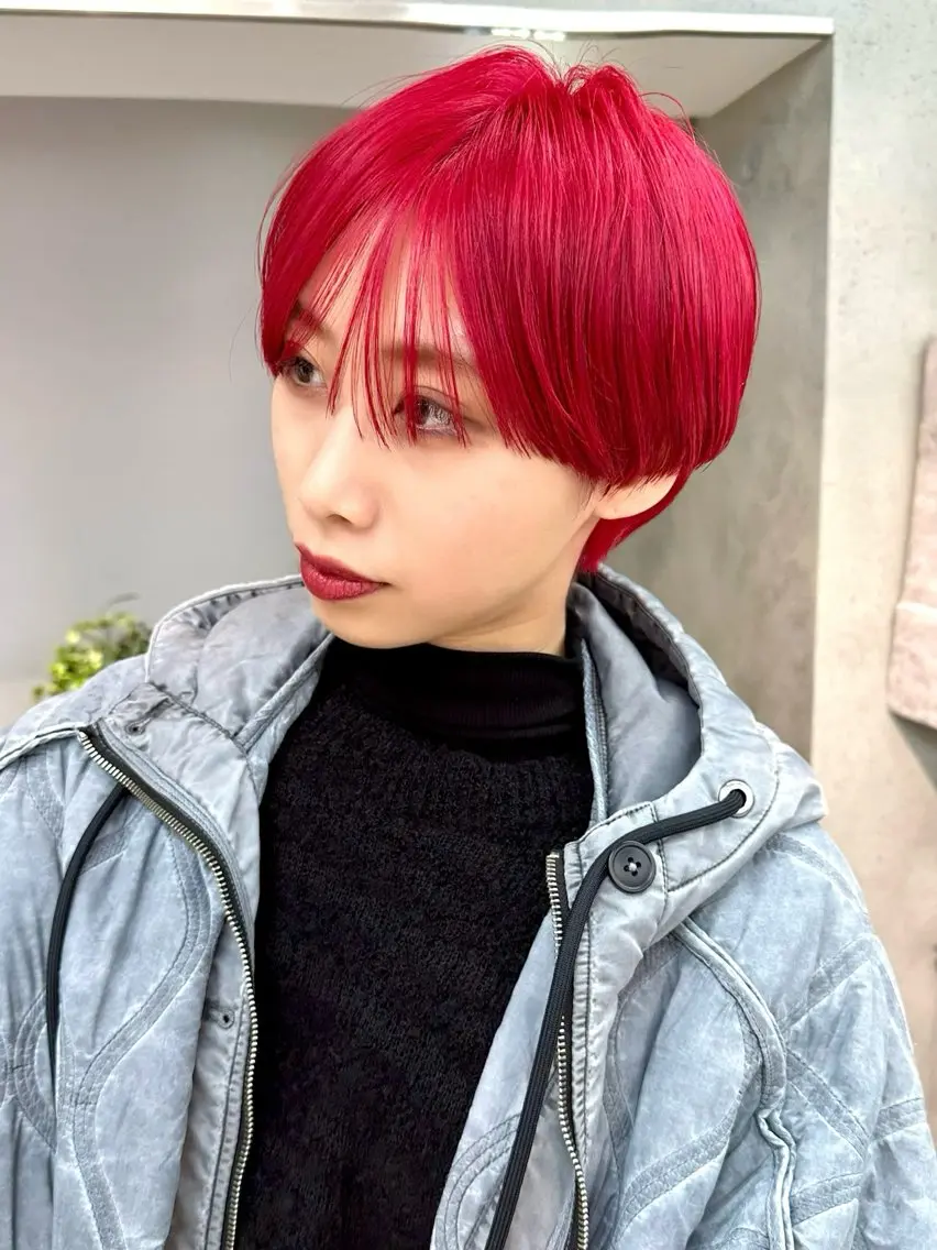 ショート カット ヘアカラー トリートメント 骨格診断で絶対可愛い ✨丸みショート✨凌弥のヘアスタイル