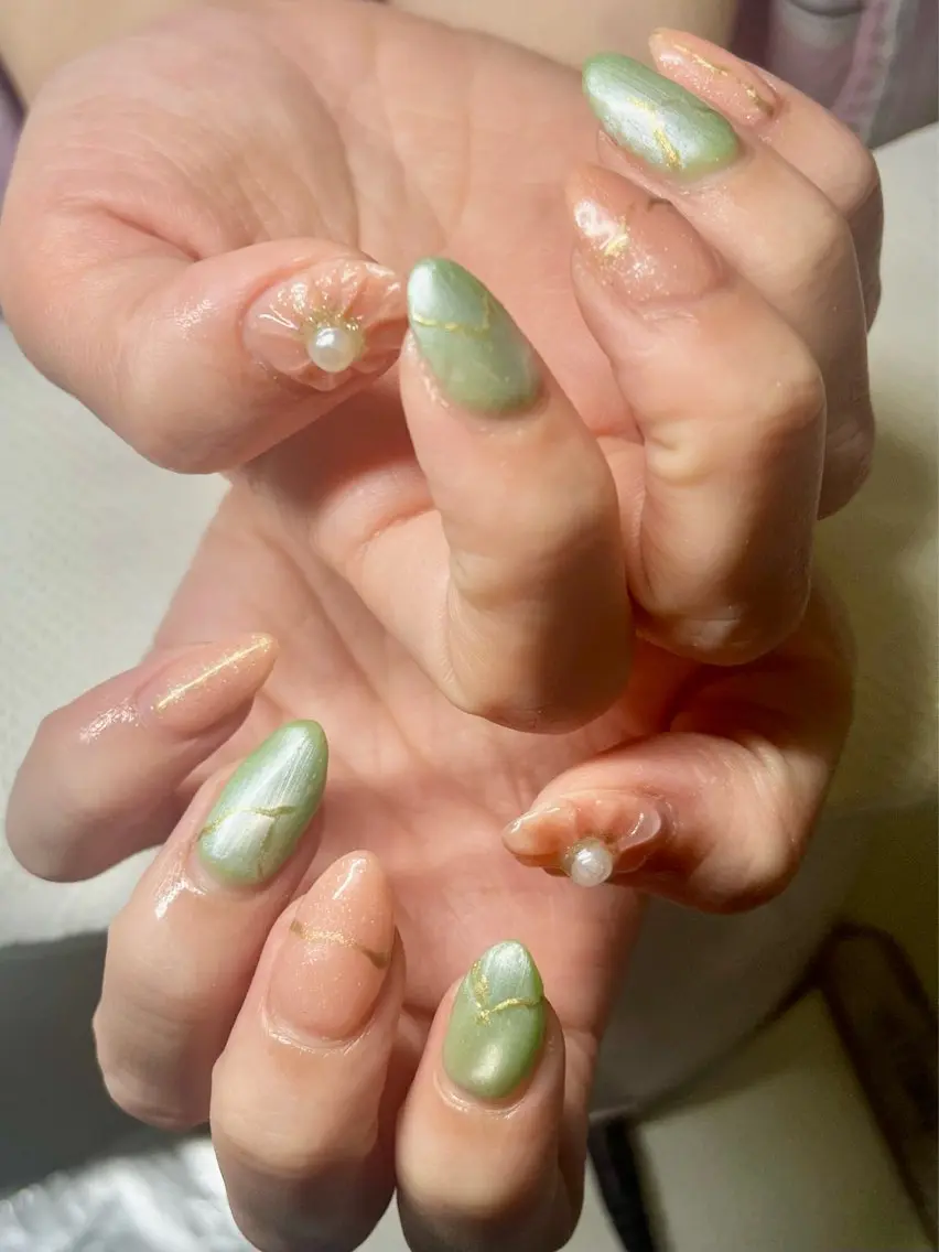 ネイル 桜ネイル 春ネイル 新宿ネイルサロン ジェミディローサのネイルデザイン