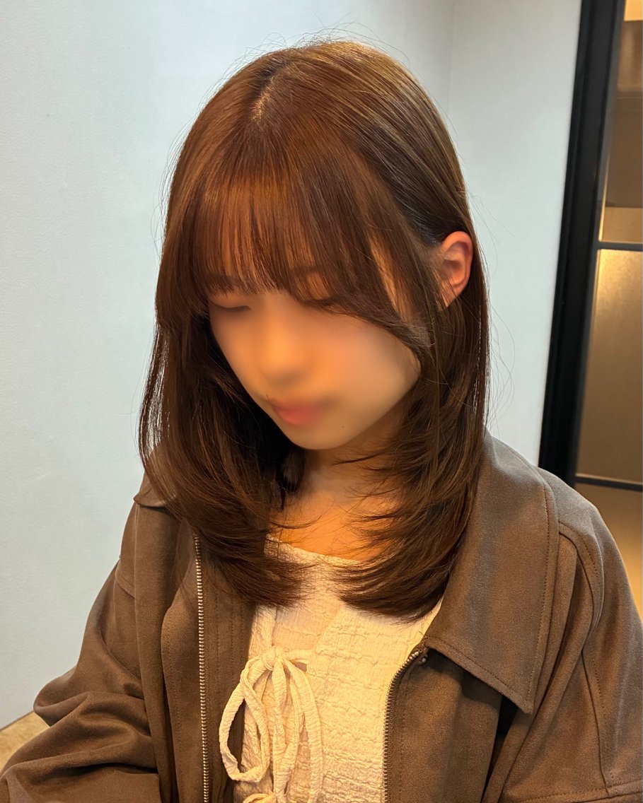 セミロング レイヤーカット カット ヘアカラー 柴田真衣 /ナチュラル/半個室のヘアスタイル