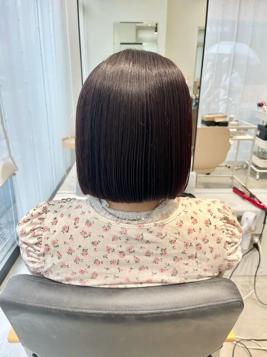 ショート カラー カット ヘアカラー 縮毛矯正 トリートメント ボブ/美髪矯正 /佐藤　奈巳のヘアスタイル