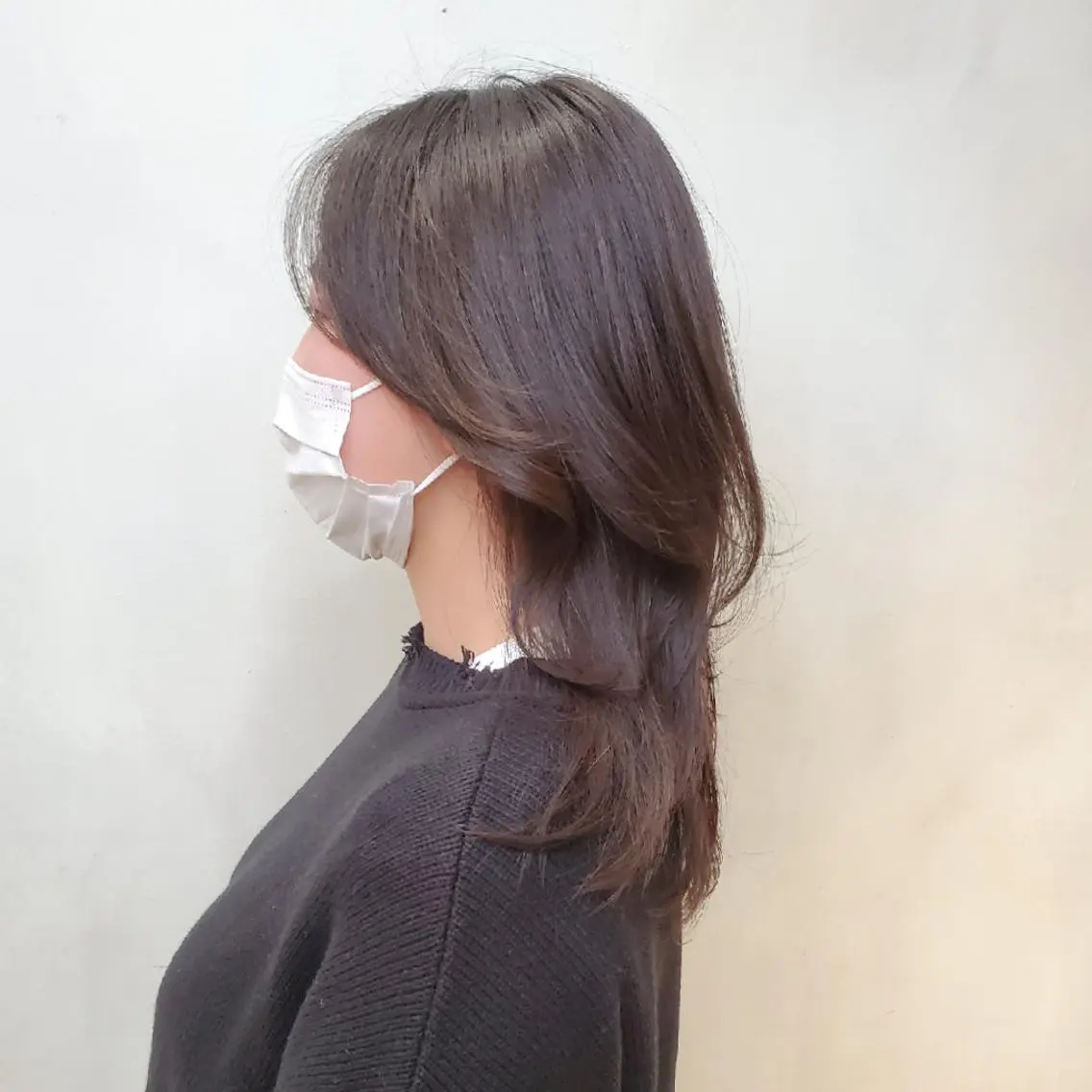 セミロング ハッシュカット レイヤーカット 韓国レイヤー　 suzuのヘアスタイル