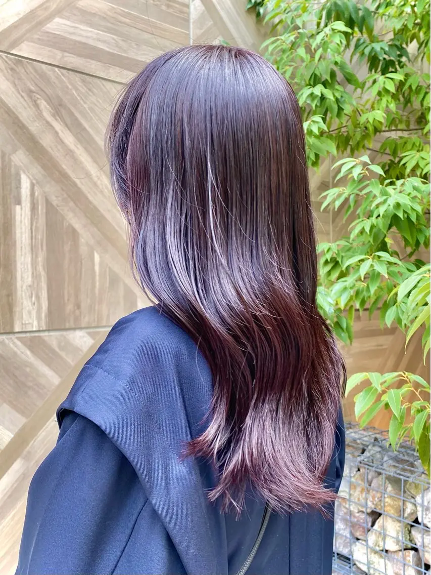 セミロング カラー ヘアアレンジ ラベンダーカラー ラベンダーピンク ピンクカラー 暖色カラー/天神/ ヘイマサクラのヘアスタイル