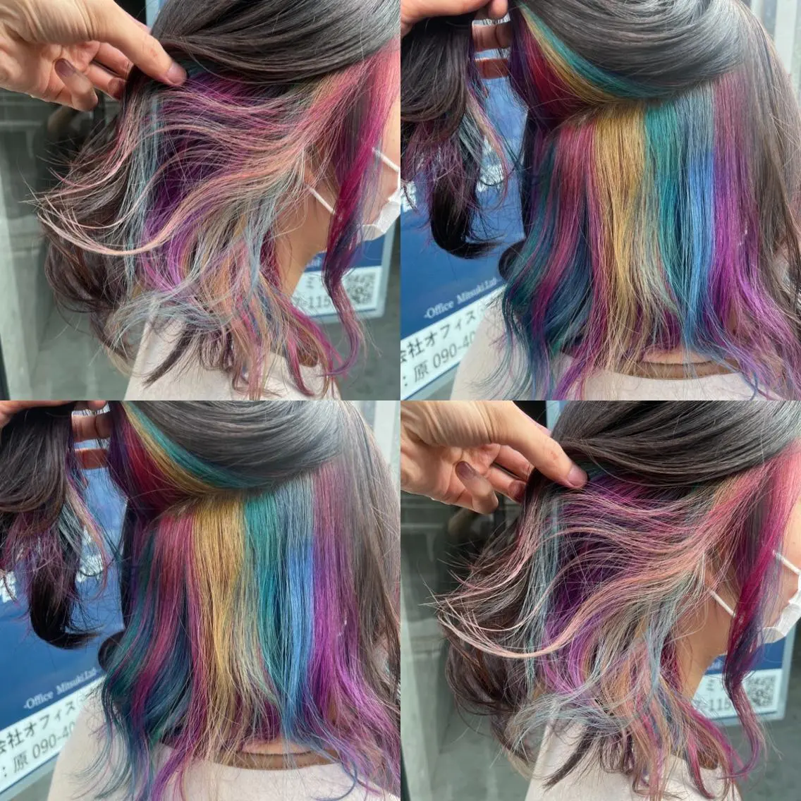 セミロング カラー ショートボブ アッシュ バレイヤージュ ミストバング ベージュカラー カット ヘアカラー トリートメント 原宿サロン代表 デザインカラー伊藤卓のヘアスタイル