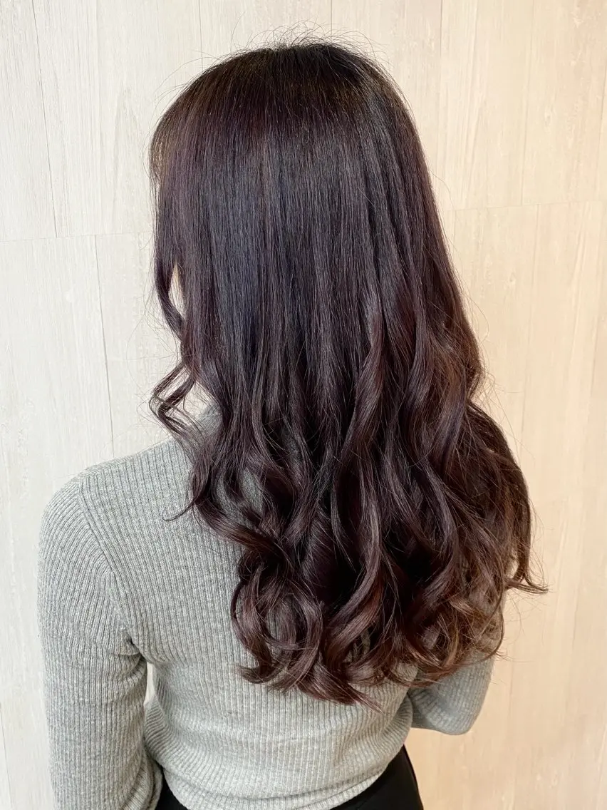 ロング カラー ピンクカラー バイオレットカラー カット ヘアカラー トリートメント ヘッドスパ GLOSS 心斎橋 山上のヘアスタイル