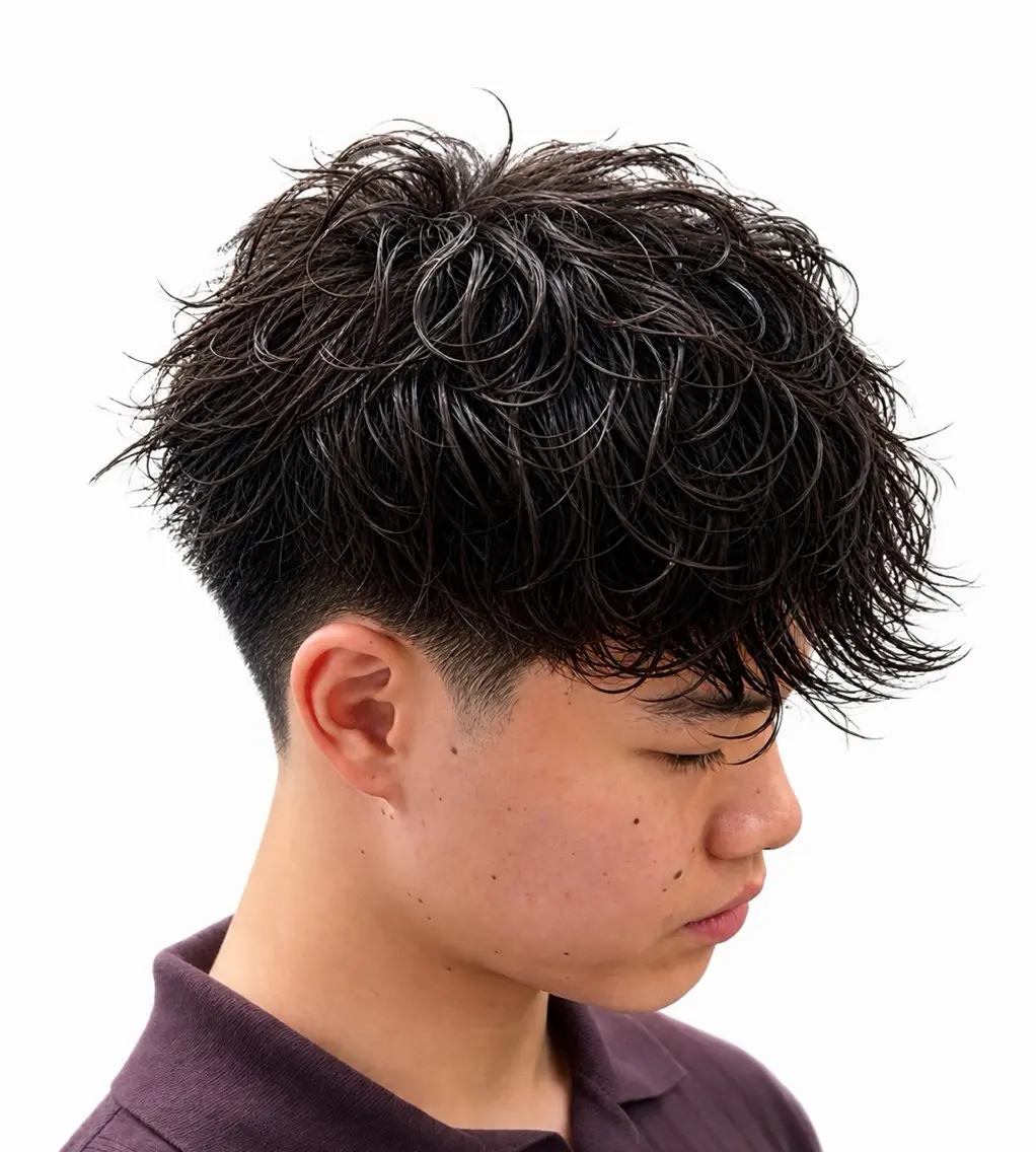 ミディアム パーマ メンズ カット パーマ スパイキー⚡️/ 海外風ヘア🌊秀平のヘアスタイル