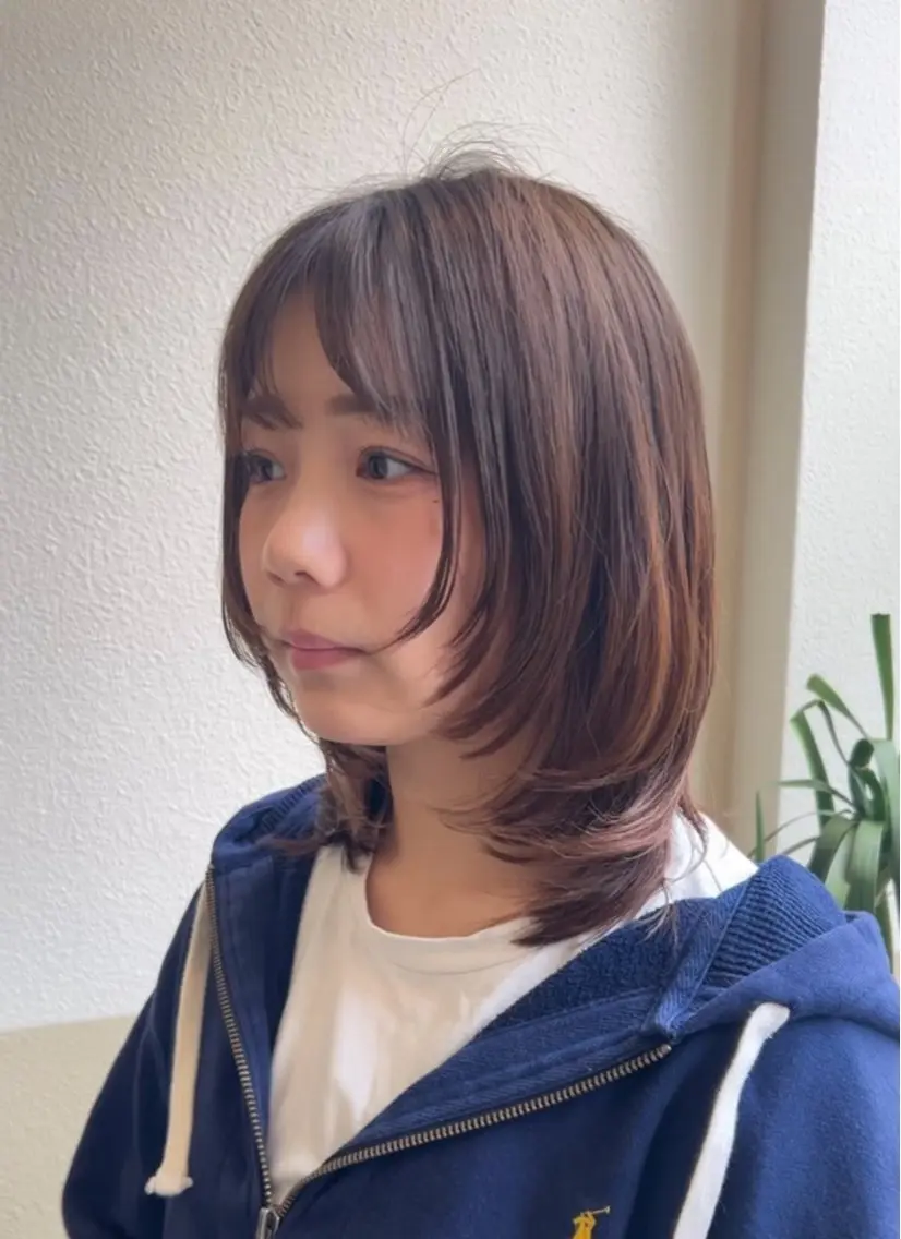 ミディアム ヘアカラー トリートメント レイヤー/髪質改善/ ボブ/井上　陽のヘアスタイル